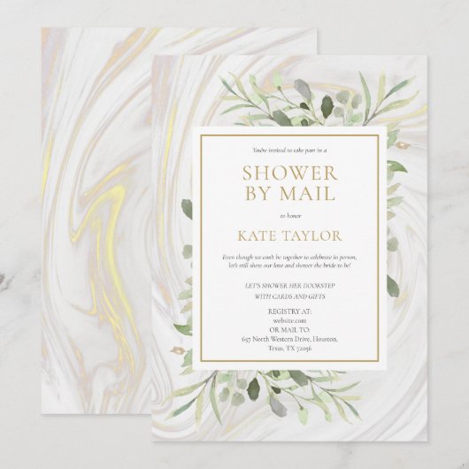 Elegant Vrijgezellenfeest van de groene messagerie Kaart (Voorkant / Achterkant)