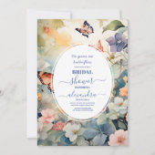 Elegant Vrijgezellenfeest voor goud en Paarse vlin Kaart (Voorkant)