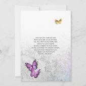 Elegant Vrijgezellenfeest voor goud en Paarse vlin Kaart (Achterkant)