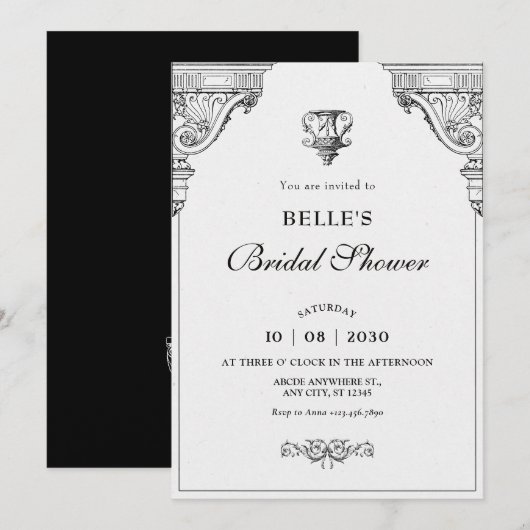 Elegant vrijgezellenfeest voor renaissancearchitec kaart (Voorkant / Achterkant)