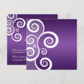 Elegant Vrijgezellenfeest White Swirls Paars Kaart (Voorkant / Achterkant)