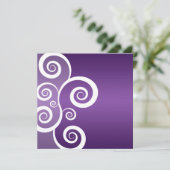 Elegant Vrijgezellenfeest White Swirls Paars Kaart (Staand voorkant)