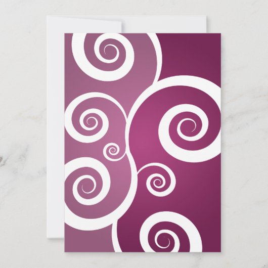 Elegant Vrijgezellenfeest White Swirls Plum Kaart (Voorkant)