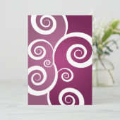 Elegant Vrijgezellenfeest White Swirls Plum Kaart (Staand voorkant)