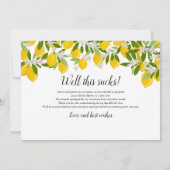 Elegant Vrijgezellenfeest Wijziging plannen Lemons Kaart (Achterkant)