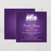 Elegant Vrijgezellenfeest Winter Deer Sparkle Paar Kaart (Voorkant / Achterkant)