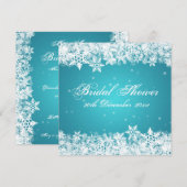 Elegant Vrijgezellenfeest Winter Snowflakes Blue Kaart (Voorkant / Achterkant)