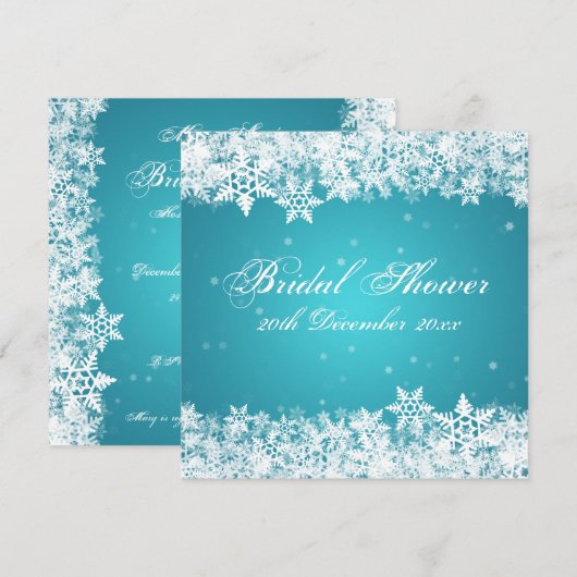 Elegant Vrijgezellenfeest Winter Snowflakes Blue Kaart (Voorkant / Achterkant)