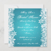 Elegant Vrijgezellenfeest Winter Snowflakes Blue Kaart (Achterkant)