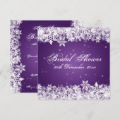 Elegant Vrijgezellenfeest Winter Snowflakes Paars Kaart (Voorkant / Achterkant)