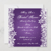 Elegant Vrijgezellenfeest Winter Snowflakes Paars Kaart (Achterkant)