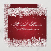 Elegant Vrijgezellenfeest Winter Snowflakes Red Kaart (Voorkant / Achterkant)