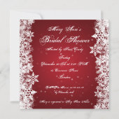 Elegant Vrijgezellenfeest Winter Snowflakes Red Kaart (Achterkant)