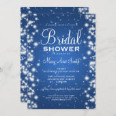 Elegant Vrijgezellenfeest Winter Sparkle Blue Kaart (Voorkant / Achterkant)