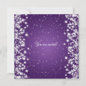 Elegant Vrijgezellenfeest Winter Sparkle Paars Kaart (Achterkant)