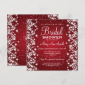 Elegant Vrijgezellenfeest Winter Sparkle Red Kaart (Voorkant / Achterkant)