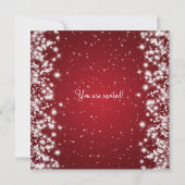 Elegant Vrijgezellenfeest Winter Sparkle Red Kaart (Achterkant)