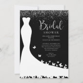 Elegant Vrijgezellenfeest zwart en zilver glitter Kaart (Voorkant)