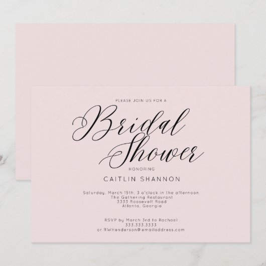 Elegant Vrijgezellenfeest zwart roze Kaart (Voorkant / Achterkant)