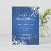 Elegant Vrijgezellenfeest  Zwirls blauw Kaart (Staand voorkant)