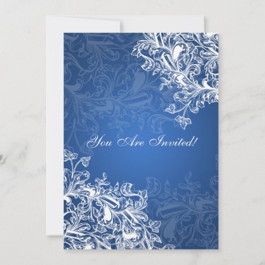 Elegant Vrijgezellenfeest  Zwirls blauw Kaart (Achterkant)