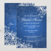 Elegant Vrijgezellenfeest  Zwirls blauw Kaart (Voorkant / Achterkant)