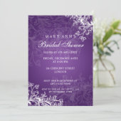 Elegant Vrijgezellenfeest Zwirls Paars Kaart (Staand voorkant)