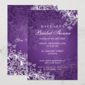 Elegant Vrijgezellenfeest Zwirls Paars Kaart (Voorkant / Achterkant)