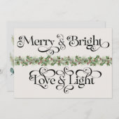 Elegant Vrolijk en Helder in Liefde en Lichte Vaka Feestdagenkaart (Voorkant / Achterkant)