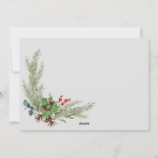 Elegant Vrolijk en Helder in Liefde en Lichte Vaka Feestdagenkaart (Achterkant)