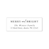 Elegant Vrolijk en Helder Kerstmis Terugkeeradres Rubberstempel (Afrduk)