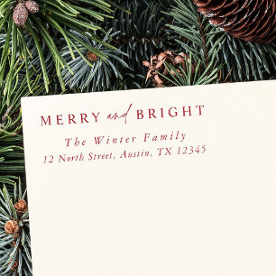Elegant Vrolijk en Helder Kerstmis Terugkeeradres Zelfinktende Stempel