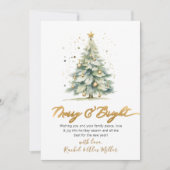 Elegant vrolijk en helder script boom niet foto feestdagenkaart (Voorkant)