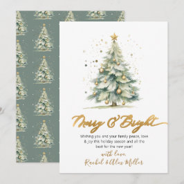 Elegant vrolijk en helder script boom niet foto feestdagenkaart