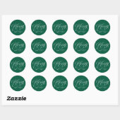 Elegant vrolijk kalligrafie script groene vakantie ronde sticker (Vel)