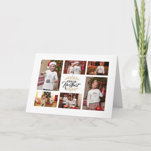 Elegant Vrolijk Kerstbal fotocollage Kerstdiagram Feestdagen Kaart (Voorkant)