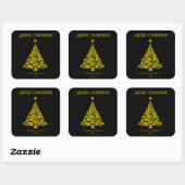 Elegant Vrolijk Kerstboom Stickers Zwart (Vel)