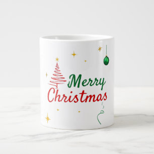 Elegant vrolijk kerstboom vakantie ontwerp grote koffiekop