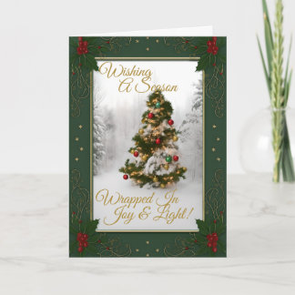 Elegant vrolijk kerstboomontwerp kaart