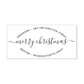 Elegant vrolijk kerstfeest adres rubberstempel (Afrduk)