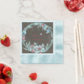 Elegant Vrolijk Kerstfeest Bloemen Bruin Servet (Insitu)