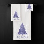 Elegant Vrolijk Kerstfeest | Charming Paarse Tree Bad Handdoek