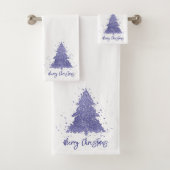 Elegant Vrolijk Kerstfeest | Charming Paarse Tree Bad Handdoek (Insitu)
