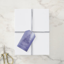 Elegant Vrolijk Kerstfeest | Charming Paarse Tree Cadeaulabel