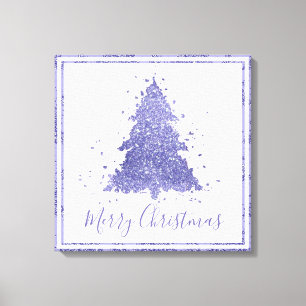 Elegant Vrolijk Kerstfeest   Charming Paarse Tree Canvas Afdruk