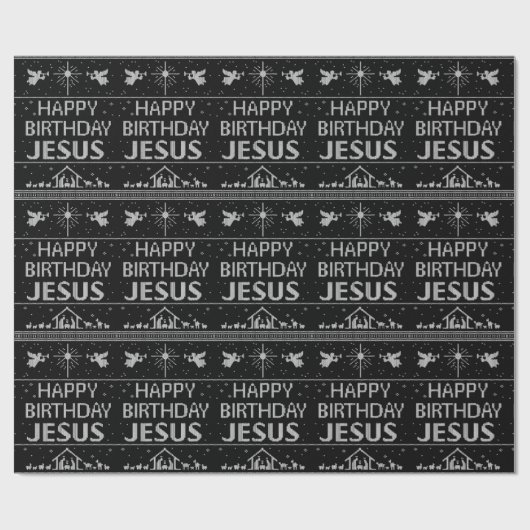 Elegant Vrolijk Kerstfeest Christelijk Religieus Cadeaupapier (Vlak)