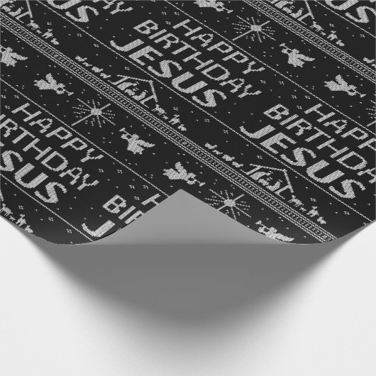 Elegant Vrolijk Kerstfeest Christelijk Religieus Cadeaupapier (Hoek)