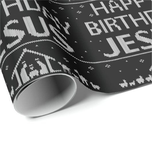 Elegant Vrolijk Kerstfeest Christelijk Religieus Cadeaupapier (Rol Hoek)