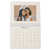 Elegant Vrolijk Kerstfeest Custom Photo 3 Maand Kalender (Feb 2026)