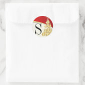 Elegant Vrolijk Kerstfeest | DIY-monogram Ronde Sticker (Tas)